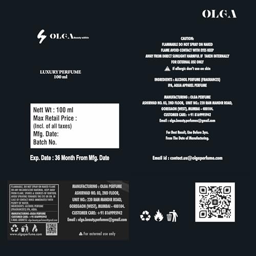 Image of OLGA Perfume For Men And Women - Spicy Tobacco Woody 100 ML | Premium Long-Lasting Unisex Perfume | Luxury Eau De Parfum (EDP) | Best Perfume Gift