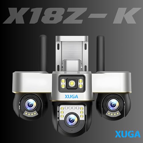 Image of XUGA - Cybernautt K18Z (6+6+6) MP 3 Lens PTZ 4G Sim Wireless Outdoor CCTV Camera with All 3 Lens Mobile Operated | 360 | Night Vision | Motion Detection | Gym | Farm | Use Air-tel 4G Sim