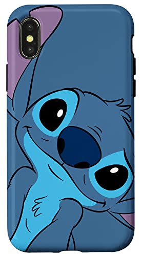 Disney Lilo and Stitch Cute Stitch Face Slate Gray Coque pour iPhone X/XS