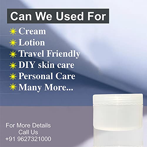 Image of Zenvista 50gm Pearl White Pet Jars, With Translucent Lid, For Creams, Face gels & Lip Balms, (Pack of 5)