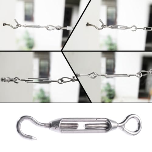Hemobllo Juego de 5 Tensores de Acero Inoxidable para Cables con Gancho y Ojal para Ajuste de Tensión miniatura 3