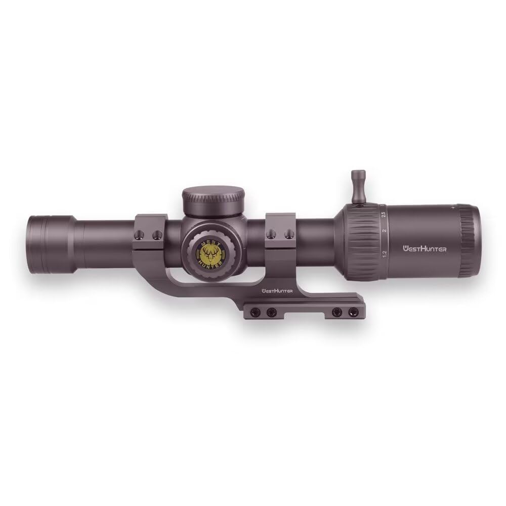 WestHunter HD-S 1.2-6x24 IR Pro LPVO Mira Telescópica, Tubo 30mm, Iluminación Roja/Verde, Retícula Mil-Dot, SFP 1/4 Moa, Visor Compacto - Indicado Únicamente para Actividades Deportivas