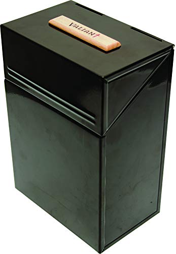 Valiant Aufbewahrungsbox für Feueranzünder, Metallbehälter mit Klappdeckel, Schwarz