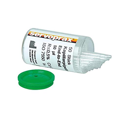 End to End Kapillarpipetten heparinisiert 25 µl 100 Stück Kapillar-Pipetten mit Spender