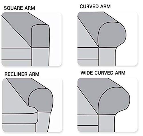 XMNTG Set of 2 Stretch Armrest Covers - Soft Velvet, Anti-Stain, Washable Furniture Protector for Chairs, Sofa, Recliner (Gray)