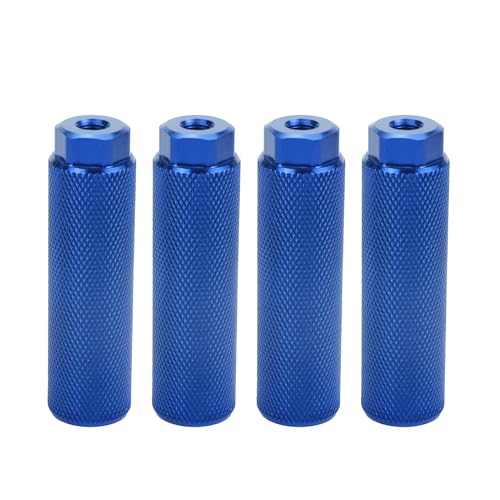 Pufguy 4 Pack 4-inch Bicycle Foot Pegs Aluminum Alloy Bike Pegs Fit 3/8 Inch Axles Bike Foot Pegs, Blue