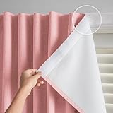 GONNRLY No Drill Blackout Curtains, Adhesive Curtains for Window, Quick Setup, 100% Blackout to Block Light, Privacy Protection, Stick on Blinds for Temporary Needs (Light Pink - W25 × L72 in)