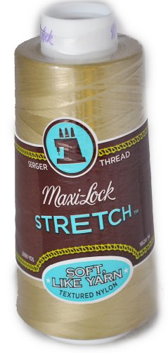 Hilo serger nylon texturizado khaki Maxi Loack 2000 yardas miniatura 1