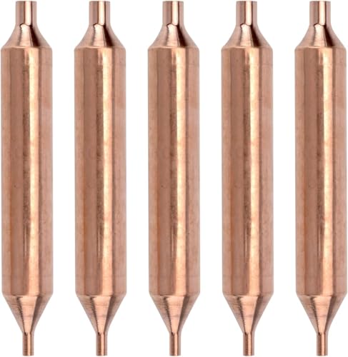 EHOENTROPY 5 filtros de cobre para frigorífico, secador, accesorios de refrigeración, 19 mm x 127 mm, secador de filtro de cobre con orificio de 3 mm y 6 mm de diámetro interior