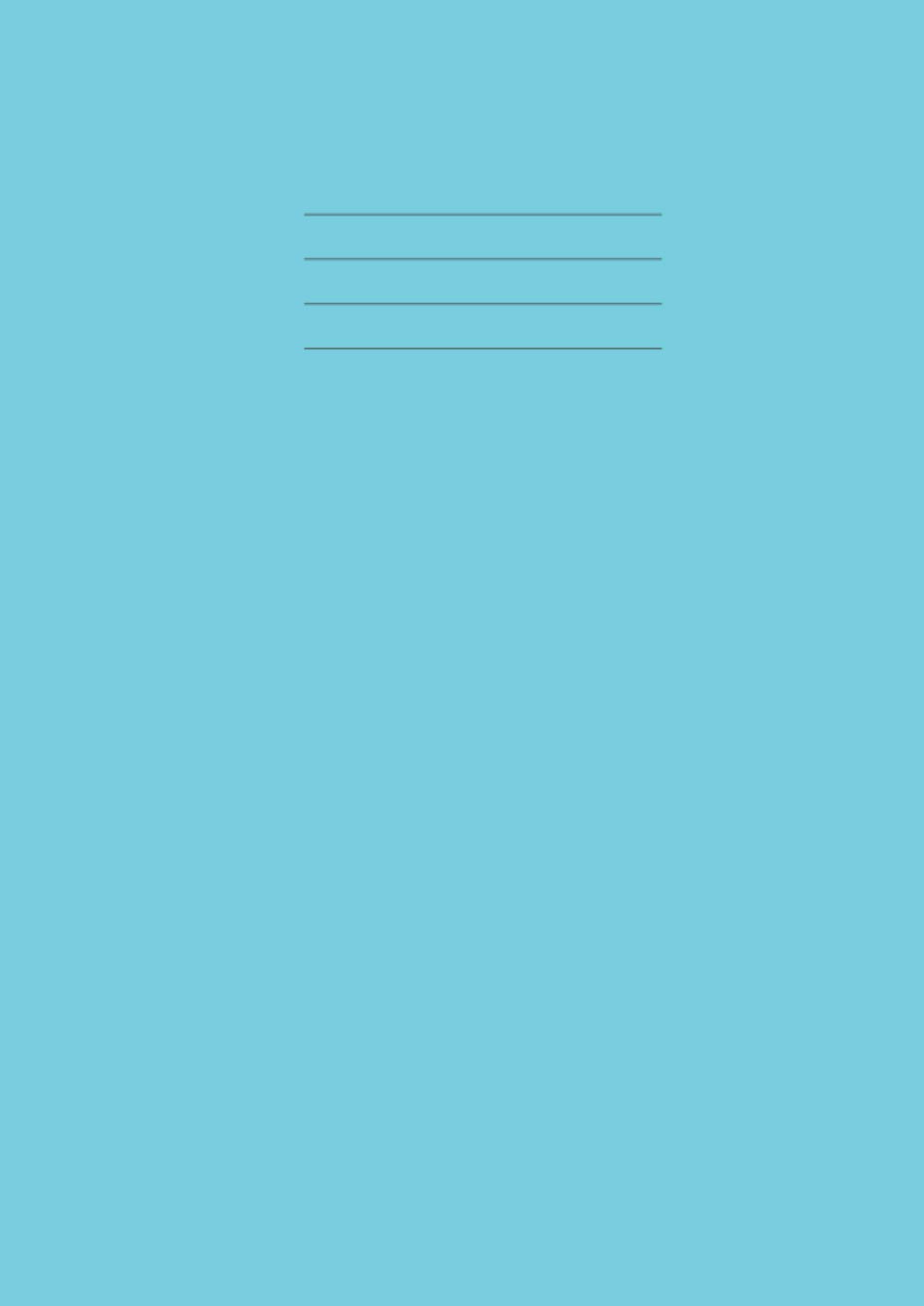A4 Exercise Book: 100 pages 90gsm, 8mm lined ruled with margin notebook for Schools,Office and Homes-Aqua