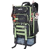 ayamaya 釣り用バックパック クーラー付き 45L タックルバックパック ロッドホルダー&断熱ランチバッグ付き 大型アウトドアフィッシングバッグ タックルボックス4個&ギア用