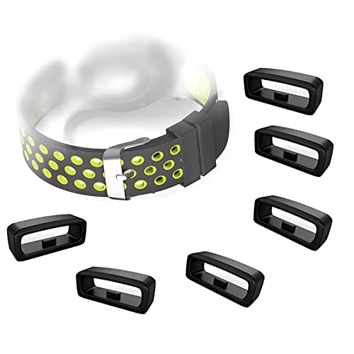 ZoeTekway Paquete de 6 Correas de Reloj de Silicona de Repuesto, Soporte de Correa, Diámetro 22 mm, Color Negro