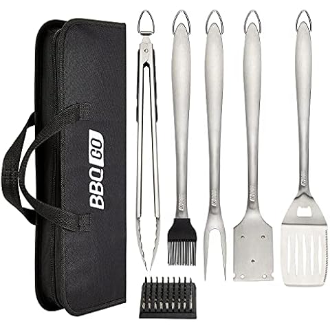 BBQ Tool Sets Grill Tools Set, 5pcs Stainless Steel Barbecue Grill Utensils Set with Stotage Bag, Outdoor Barbecue Accessories,Perfect Grill Gift for Father's Day Birthday Christmas Cover