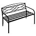 WOLTU Gartenbank Metall wetterfest, Sitzbank Outdoor, Parkbank für 3 Sitzer, Balkonbank mit Rückenlehne Armlehnen, Bank für Garten Balkon Terrasse, 127x83x59,5 cm, Schwarz