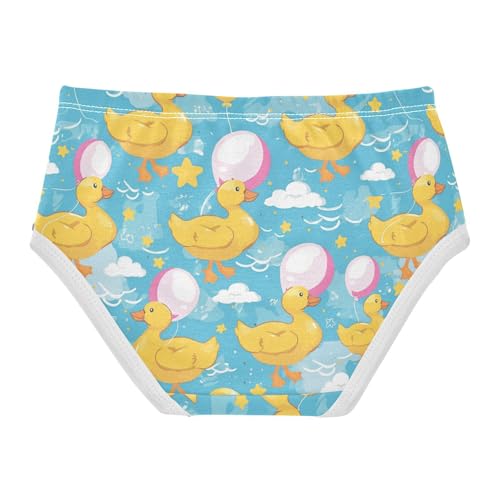 Wusikd Cute Baby Ducks Girls' Underwear Cotton Holding Balloons Girls Briefs Soft Toddler Underwear 2T2