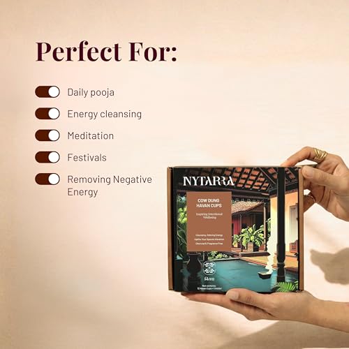 Image of Nytarra Havan Cups - 24 pcs | Cow Dung Base | Premium Havan Cups Made with Herbs, Jatamansi, Ashwagandha, Guggal, Loban | Best for Pooja, Havan & Daily Rituals | Charcoal Free