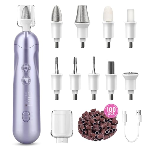 Kit de manicura y pedicura con taladro de uñas inalámbrico y 100 bandas de lijar
