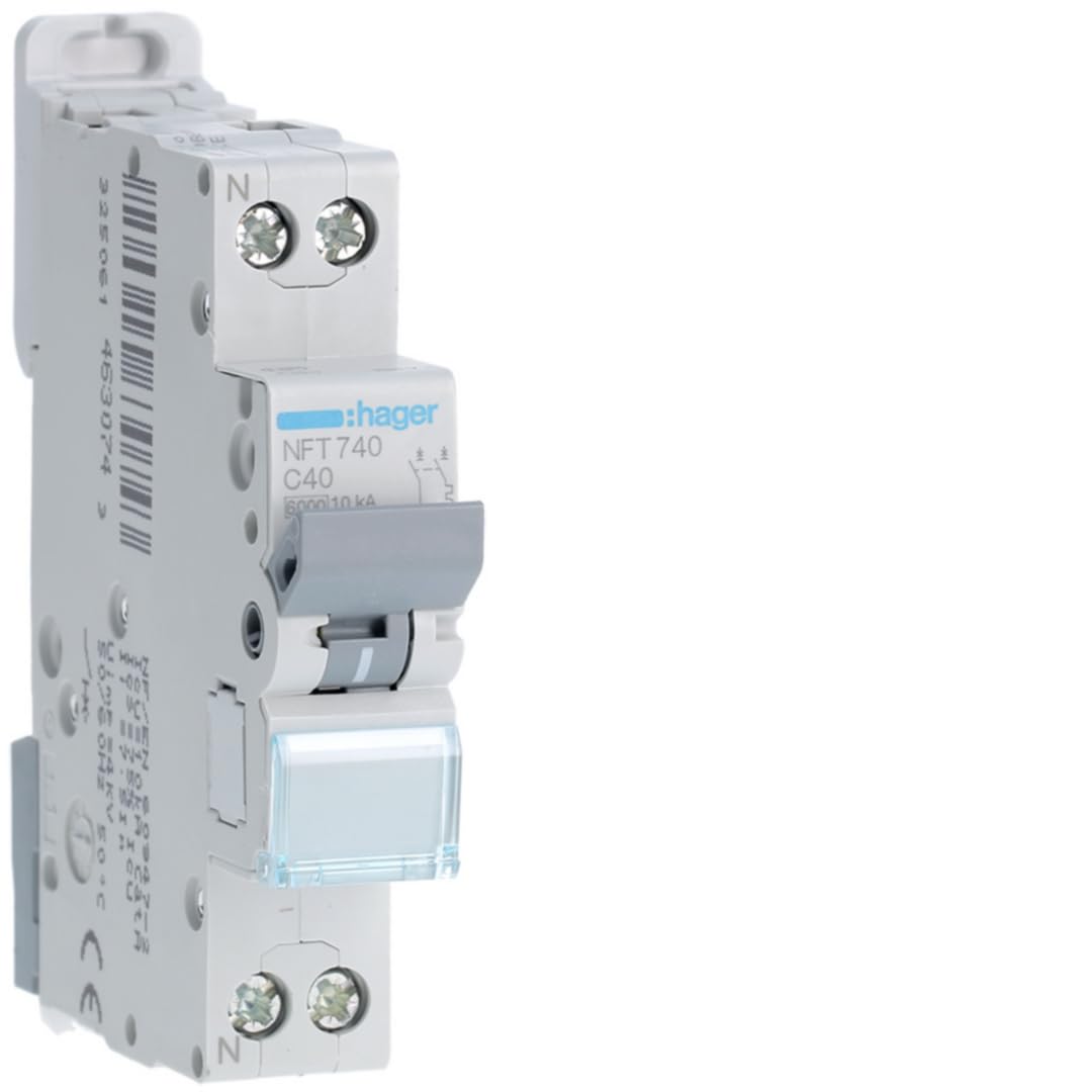 disjoncteur hager - 1 phase + neutre - 40a - 6ka - courbe c - vis / vis