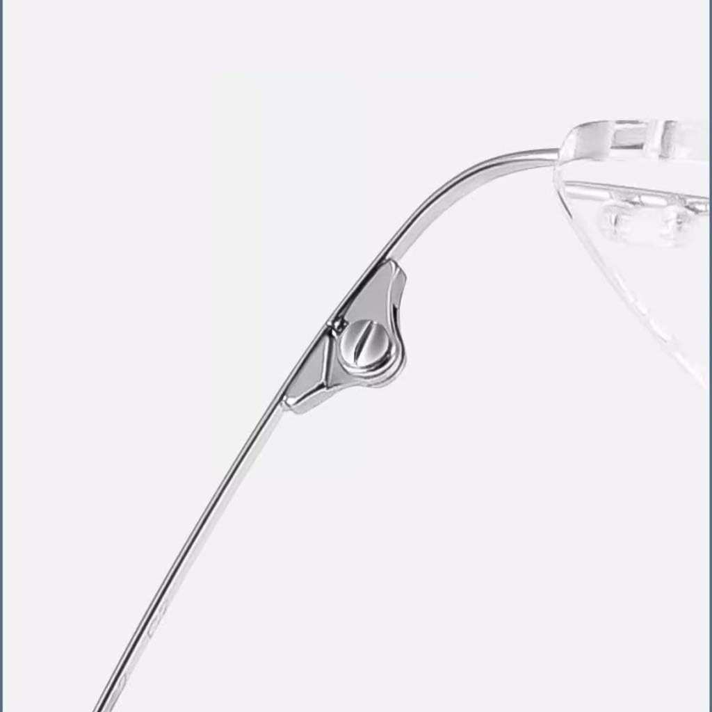 WZX Gafas de Lectura de vanguardia sin Marco Gafas de Lectura antifatiga ultraligeras Gafas de computadora Gafas de Lectura para Ancianos sin Marco para Hombre Luz Anti-Azul multifocal