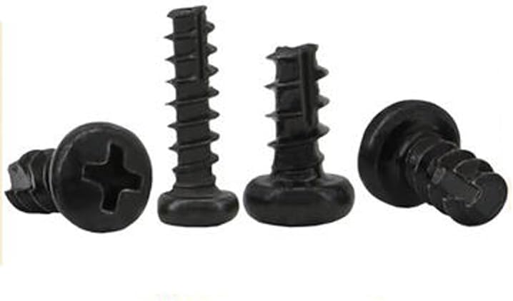 73pcs M2 Phillips screw bolt round head cutting tail Self-tapping screws flat tail Carbon steel black - (Size: M2x8mm)