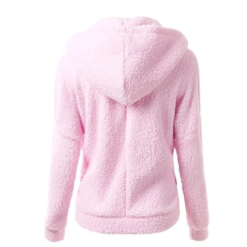 Women's Fashion Wool Coat Slim Straight Hooded Plush Zip Up Jackets Autumn Winter Jackets3