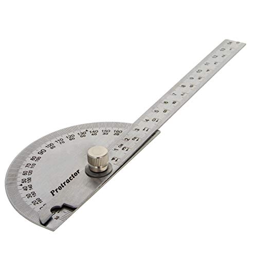 Transportador de Ángulo de Acero Inoxidable 180° con Brazo Ajustable 14.5 cm miniatura 1