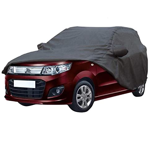 Allextreme W7004 Car Body Cover Compatible with Maruti Suzuki Wagon R Custom Fit Dustproof UV Heat Resistant Indoor Outdoor Body Protection (Grey with Mirror)