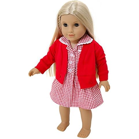 Dolls School Uniform Set in Red Cover