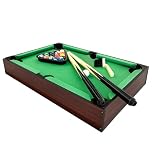 20.5" Mini Pool Table Top Game for Kids & Adults - Wooden Tabletop Billiards Set with 16 Balls, 2 Cues, Triangle - Portable Desk Snooker Fun (MIX)