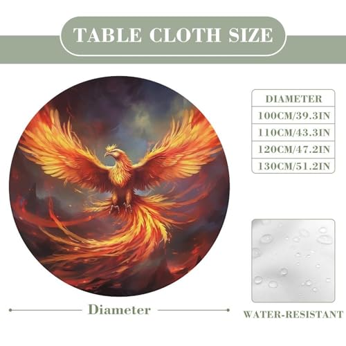 Nappe ronde extensible de 101 à 129 cm Fantasy Phoenix imperméable - 3