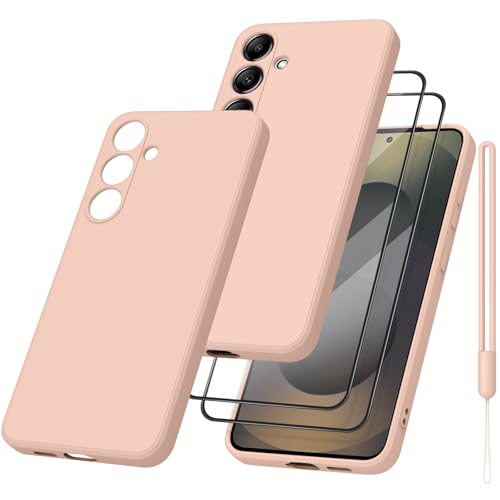 YLK Coque pour Samsung Galaxy S25+ 5G / S25 Plus 5G avec 2 Pieces Verres Trempés, Étui en Silicone avec Doublure en Microfibre Souple, Anti-Rayures Housse...