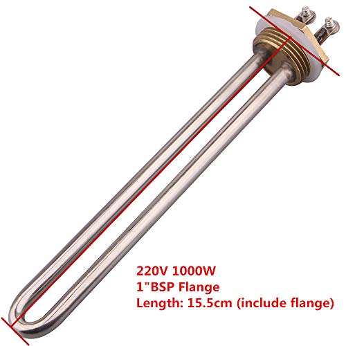 AIICIOO heating cartridge stainless steel 220V 1000W BSP 1 Zoll (DN25) Durchmesser 33,2 mm