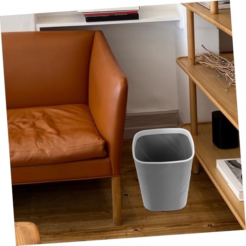 Caneca de basura rectangular de plástico gris OSALADI miniatura 6