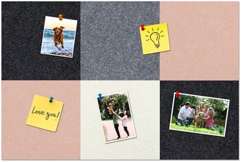 Square Felt Cork Bulletin Board Tiles, Self Adhesive DIY Felt Pin Board for Wall 30