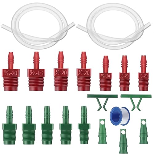 EBOOT 20 Pcs Brake Master Cylinder Bleeder Kit Includes 22 Clear Hoses Clips PTFE Tape & Universal SAE/Metric Threaded Adapters