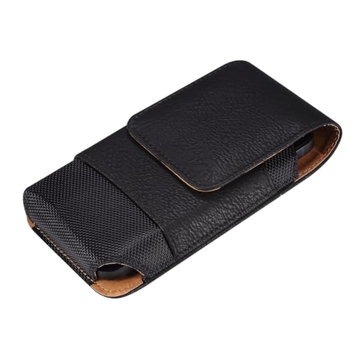 Funda de teléfono con clip para cinturón con tarjetero compatible con Galaxy S25/S24/S23/S22 Plus, S24 FE Funda de piel de primera calidad compatible con Pixel 8/7/6/7a (negro)