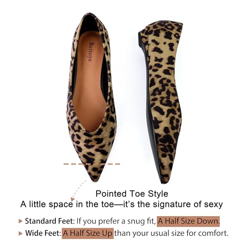 Image of Reitoye Flats for Womens Closed Pointed Toe Ballet Flat Comfortable Dressy Work Slip On Casual Shoes Womens Flats