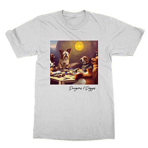T-shirt Dogs Playing DND blanc XL en coton
