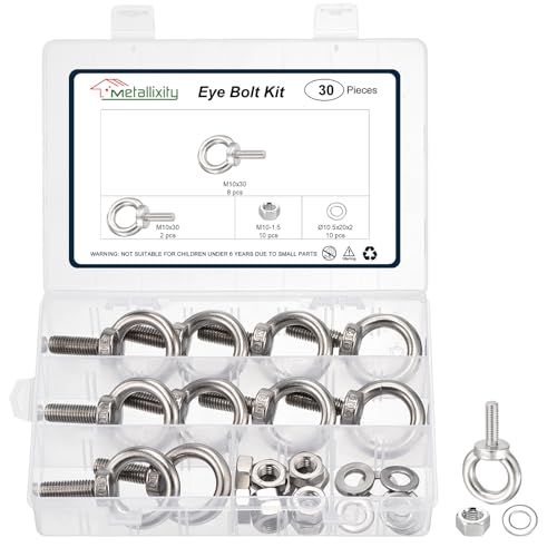 Pernos de hombro M10 x 30 mm para anillo de elevación de maquinaria de carga, 10 piezas