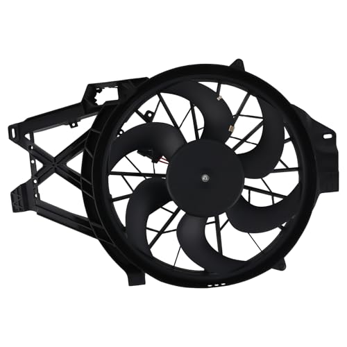 Image of maXpeedingrods Engine Radiator Cooling Fan Assembly for Ford Mustang V6 3.8L 1999-2004, for Ford Mustang V6 3.9L 2004 Replace # 1R3Z8C607CA, 3R3Z8C607A