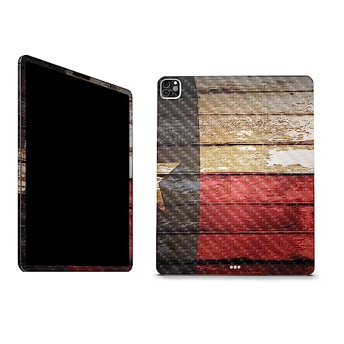 Image of MightySkins Carbon Fiber Skin Compatible with Apple iPad Pro 12.9 inch M2 6th Gen (2022) Full Wrap Kit - Texas Shiplap | Protective, Durable Textured Carbon Fiber Finish | Easy to Apply | Made in The USA