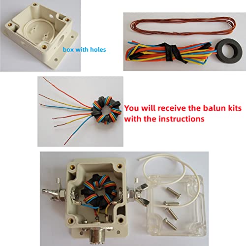 Radio Antennas Balance Amateur DIY HAM Equipment 1-30Mhz Shortwave Radio Balun Kits NXO-100 Magnetic, White - Image 3
