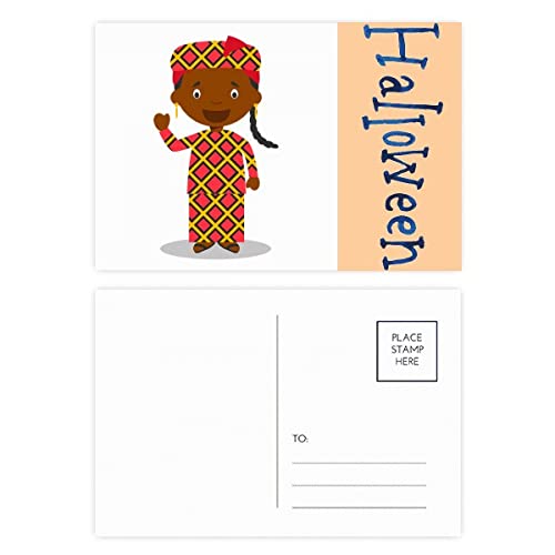 Cartes postales Mali noires style art déco pour table Halloween