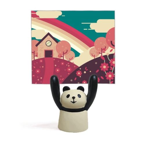 Porte-mémo panda en résine avec mini peinture de paysage de maison pour bureau
