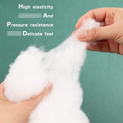 Jmuiiu Polyester Fill, 3.5oz Premium Polyester Fiberfill, Stuffing for Stuffed Animals, Recycled Polyester Fiber, High Resilience Polyfill Stuffing Fluff Fiberfill for Pillow Filling,Crafts