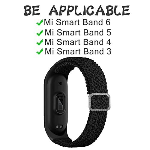 Keecuty Nylon Bracelet for Mi Band 6/5/4/3 Bracelet Elastic Fabric Braided Soft Nylon Sports Bracelets Elasticity Breathable Expandable Watch Strap for Mi Band 6/5/4/3 - Image 3