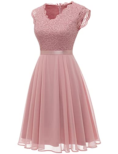 Image of Dressystar Women's V Neck Sleeveless Lace Bridesmaid Dress Wedding Party Gown