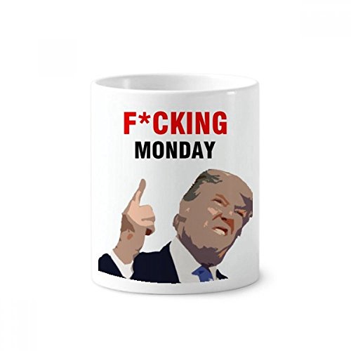 Porte-brosse à dents Trump tasse céramique blanche pour bureau et salle de bain