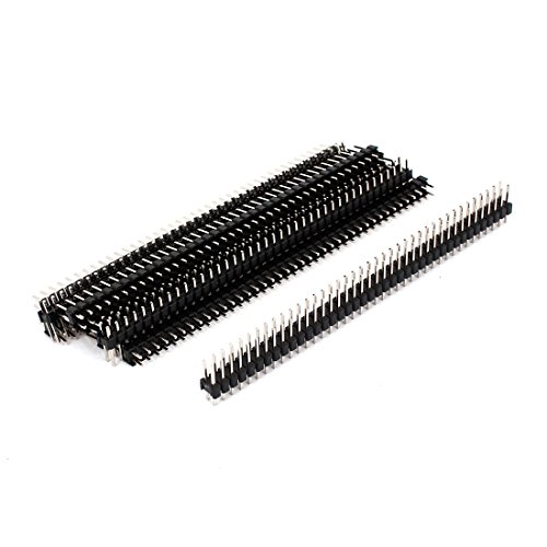 Aexit 9 Pcs Audio & Video Accessories 40 Pins 2.54mm Pitch Dual Rows Straight Male Connectors & Adapters Header Connector
