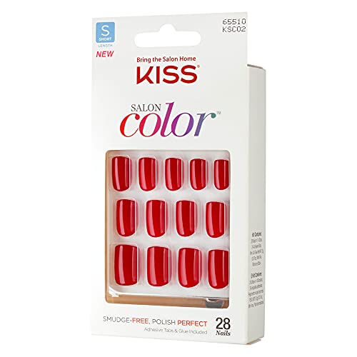 Unha Salon Color Curto New Girl, Kiss New York, Pacote De 28